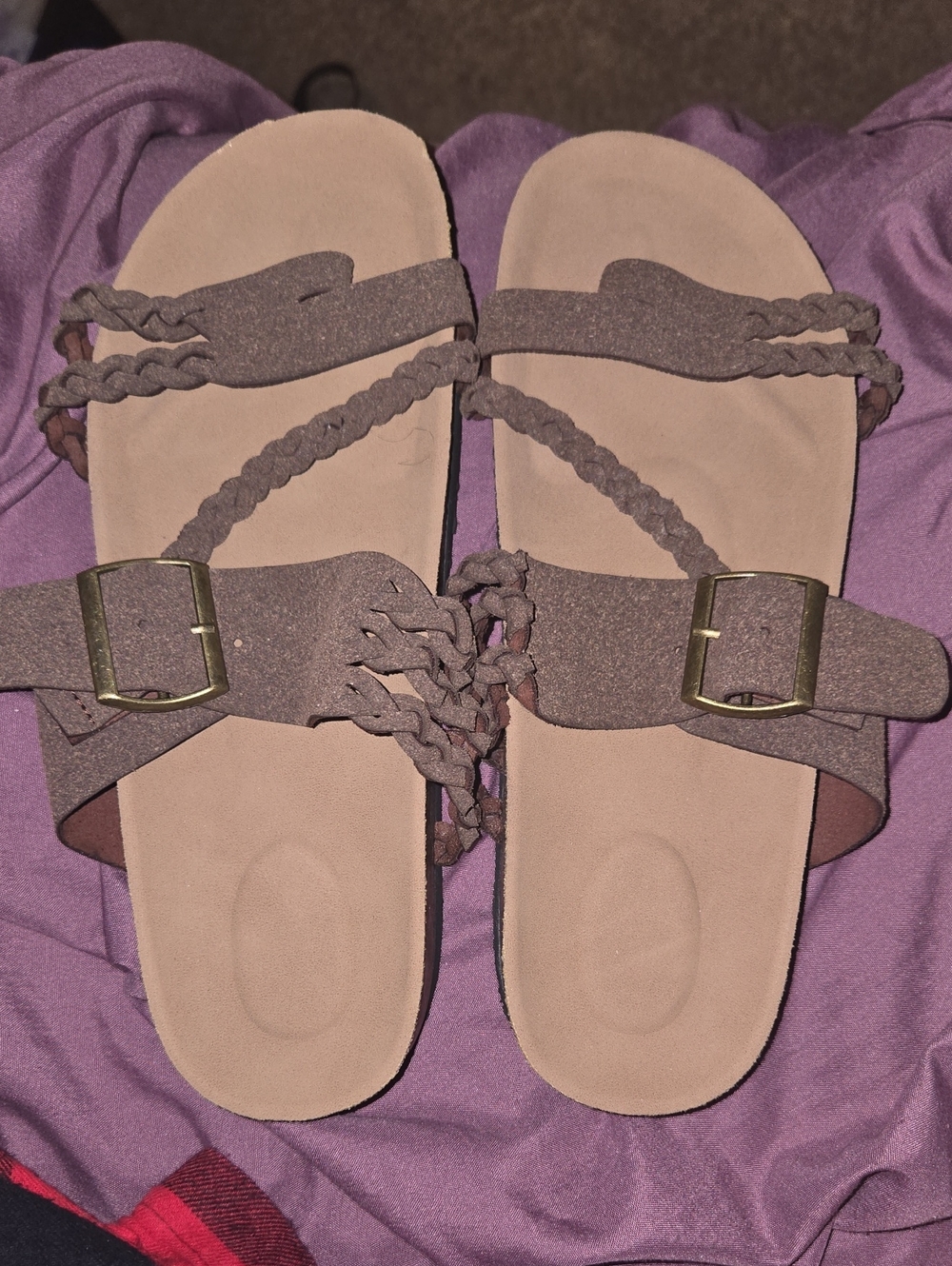 Women's Braided Strap Sandals - Taupe